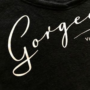 Victoria's Secret Tops - Victoria's Secret Black Burnout "Gorgeous" T-Shirt Victoria's Secret Tops - Victoria's Secret Black Burnout "Gorgeous" T-Shirt